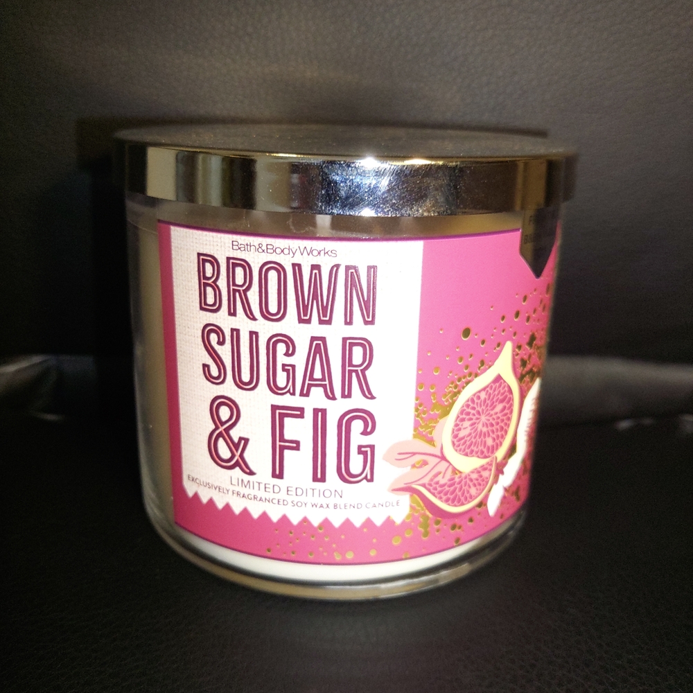 Bath & Body Works Brown Sugar & Fig Candle - Pink and Gold